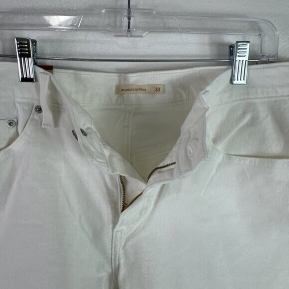 Levi’s Women's 33 Mid Length Midrise Denim Shorts Stretch Off White NWT 0599 - Picture 8 of 15